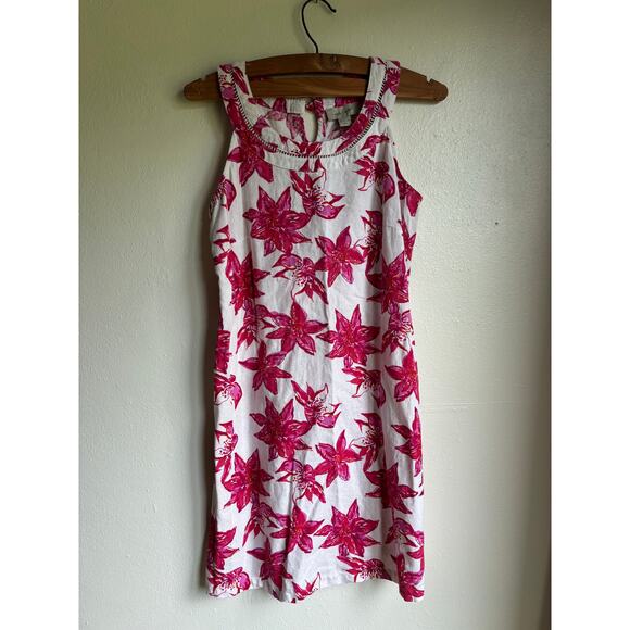 Charlie Paige‎ Womens Floral Mini Dress Sleeveless Linen Blend Pink Size Small - Picture 1 of 5